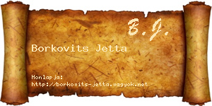Borkovits Jetta névjegykártya